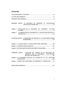 POLITIQUE DU LOGEMENT ET DYNAMIQUE DE L'ESPACE URBAIN À L'EST DE LA COMMUNE DE COCODY