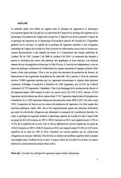 POLITIQUE DU LOGEMENT ET DYNAMIQUE DE L'ESPACE URBAIN À L'EST DE LA COMMUNE DE COCODY
