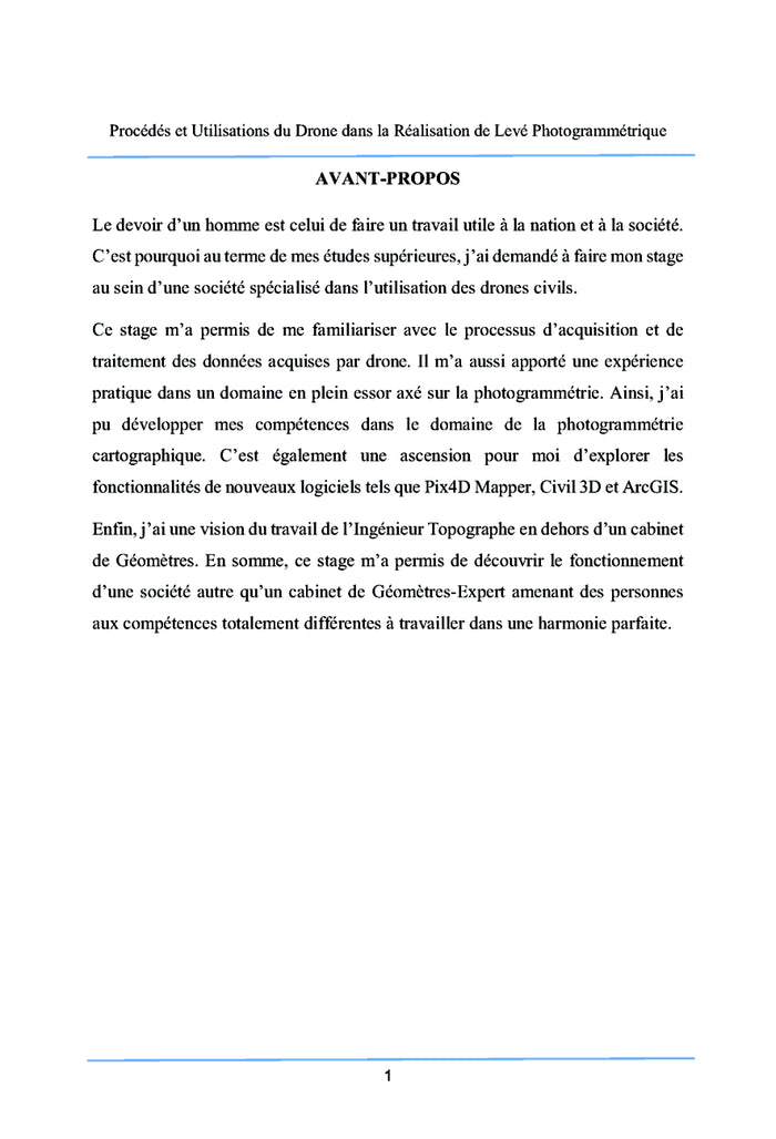 Procédés et utilisations du drone