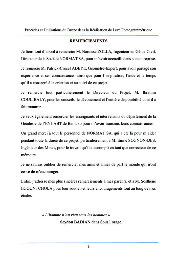 Procédés et utilisations du drone