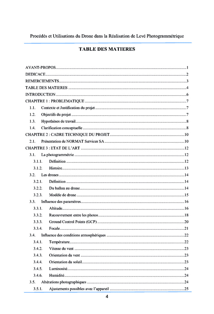 Procédés et utilisations du drone