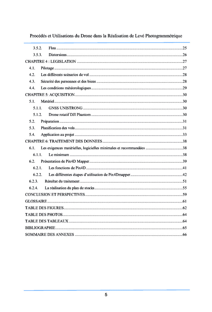 Procédés et utilisations du drone