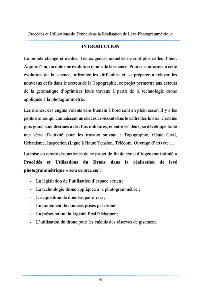 Procédés et utilisations du drone