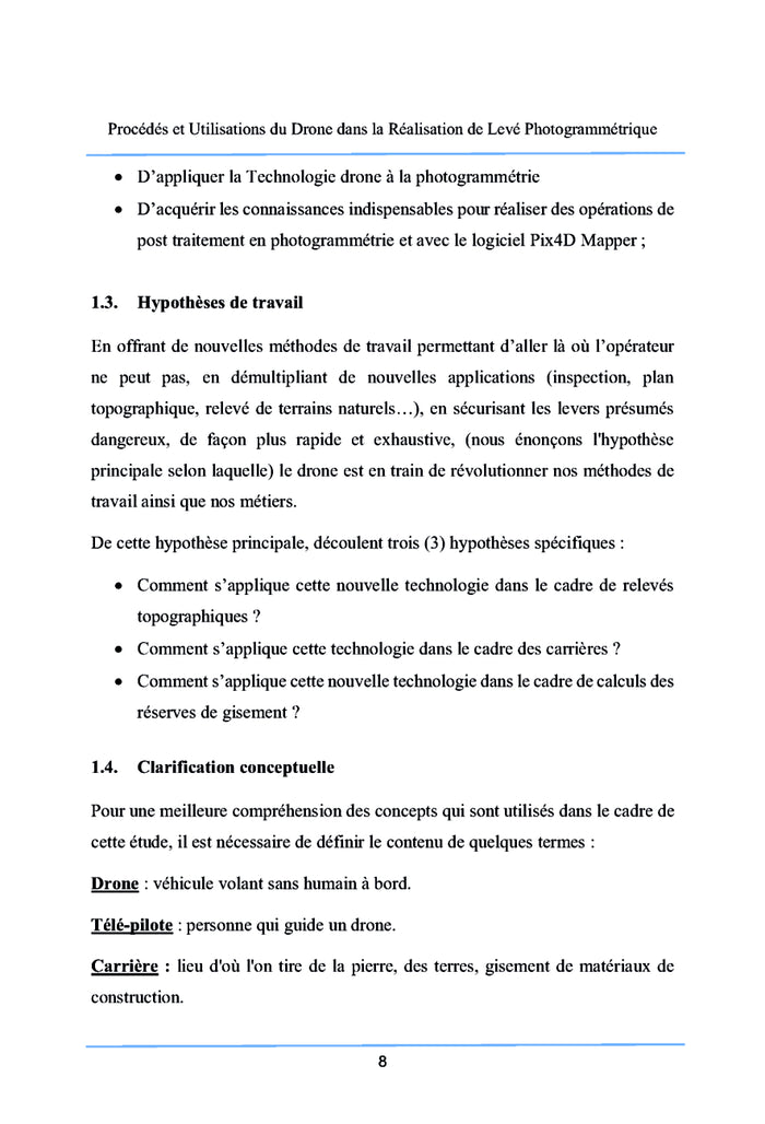 Procédés et utilisations du drone