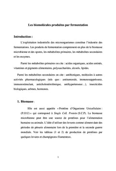 Biomolécules microbiennes