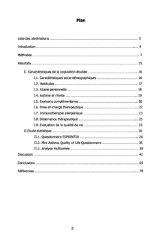 Qualité de vie des asthmatiques souffrant de rhinite allergique