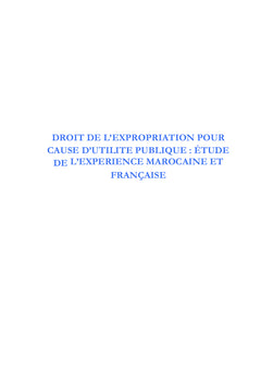 Droit de l'expropriation pour cause d'utilité publique