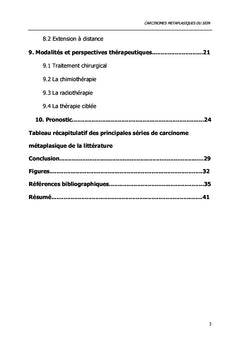 Carcinomes Métaplasiques du Sein