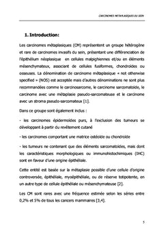 Carcinomes Métaplasiques du Sein