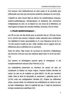 Carcinomes Métaplasiques du Sein