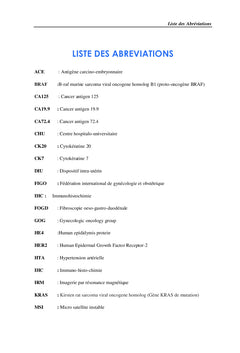 Etude clinicopathologique des cystadénocarcinomes mucineux de l'ovaire