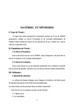 Les tumeurs de type glande salivaire primitives du poumon