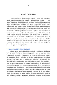 L'oeuvre des laïcs dans l'action évangélisatrice de l'Église