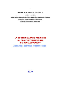 La Doctrine Arabo-africaine du Droit International du Développement