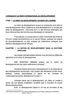 La Doctrine Arabo-africaine du Droit International du Développement