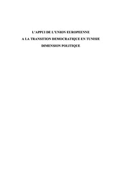 L'appui de l'Union européenne à la transition démocratique en Tunisie