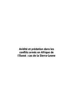 Avidité et prédation dans les conflits armés en Afrique de l'Ouest