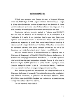 Les déterminants en français standard vs français de Côte d'Ivoire