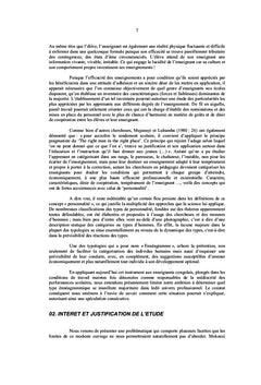 Profil des types de personnalité des enseignants