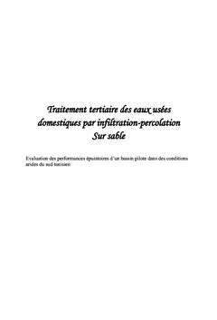 Traitement des eaux usées domestiques par infiltration-percolation