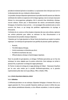 Traitement des eaux usées domestiques par infiltration-percolation