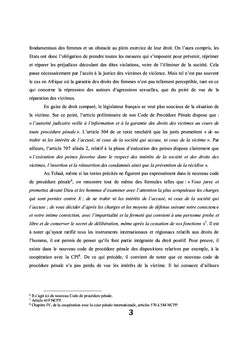 Le traitement judiciaire des victimes du viol au Tchad: