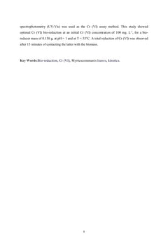 Elimination du Cr(VI) par bioreduction sur les feuilles de myrte