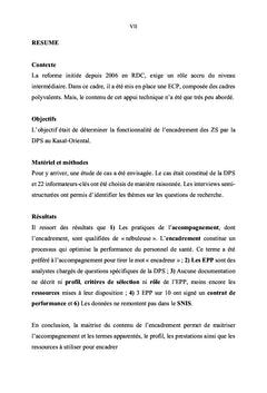 Encadrement provincial polyvalent des zones de santé en République Démocratique du Congo