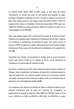 Encadrement provincial polyvalent des zones de santé en République Démocratique du Congo