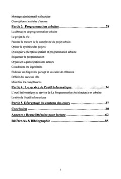 La programmation architecturale et urbaine au profit des étudiants