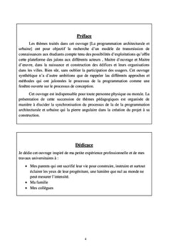 La programmation architecturale et urbaine au profit des étudiants