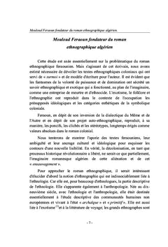 Identité et altérité dans l'écriture algérienne et arabe