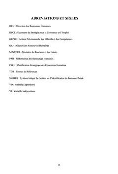 Formation du personnel étatique et performance des ressources humaines