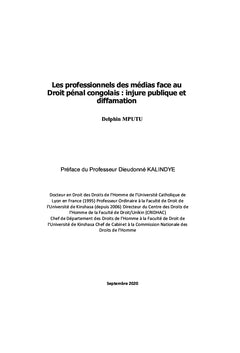 Les professionnels des médias face au Droit pénal congolais