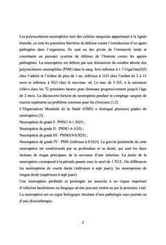 Neutropenie: profil épidémiologique, clinique et étiologique