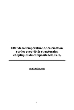 Propriétés structurales et optiques de NiO-CeO2