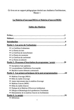 La Maitrise d'ouvrage et la Maitrise d'oeuvre