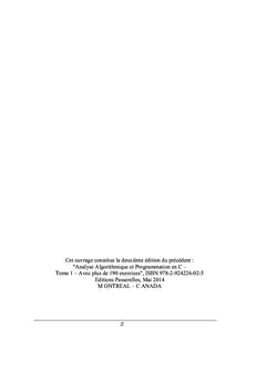 Analyse Algorithmique et Programmation en C