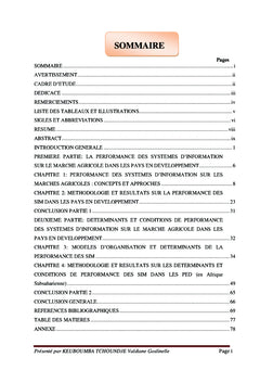 Performances des systèmes d'informations sur les marchés agricoles