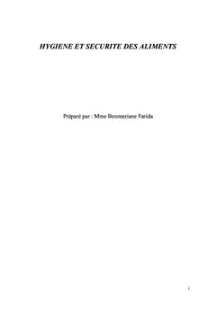 Hygiène et Sécurité des Aliments