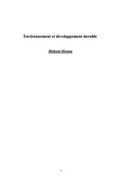 Environnement et développement durable