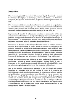 Environnement et développement durable