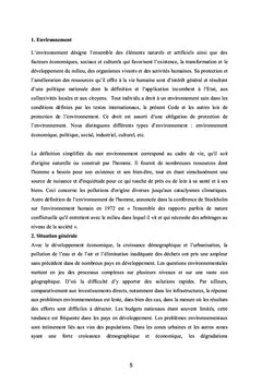 Environnement et développement durable