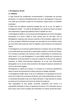 Environnement et développement durable
