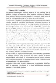 Compétitivité et Environnement