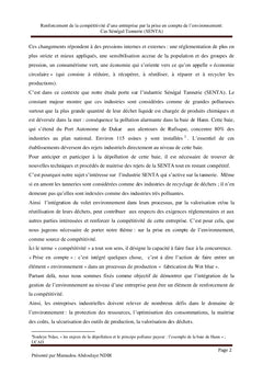 Compétitivité et Environnement