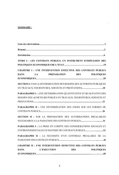 Contrats publics et politiques économiques