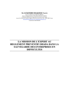 Règlement Préventif Ohada