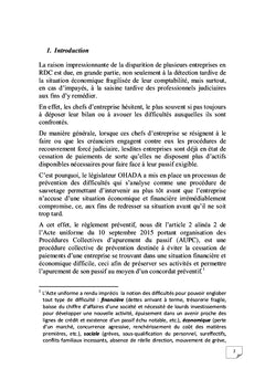 Règlement Préventif Ohada