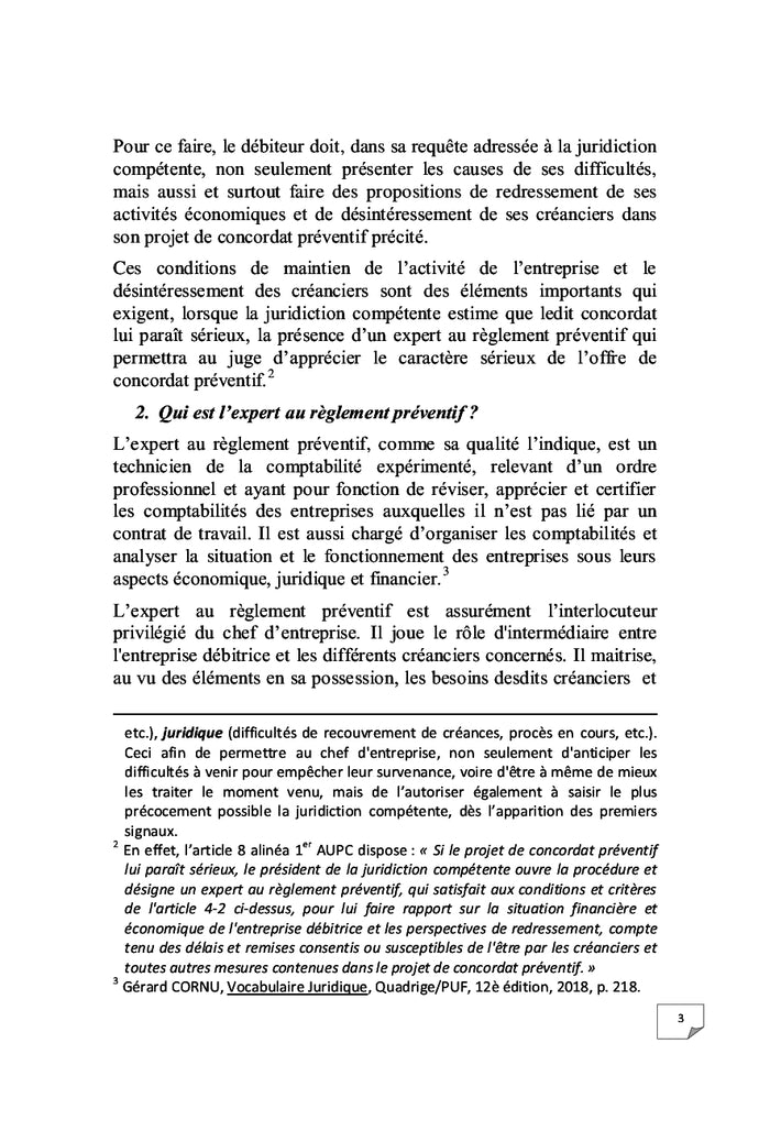 Règlement Préventif Ohada